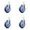 Service Caster 5 Inch Blue Polyurethane Wheel Swivel 7/8 Inch Square Stem Caster Set SCC SCC-SQ20S514-PPUB-BLUE-78-4 - alternate 1
